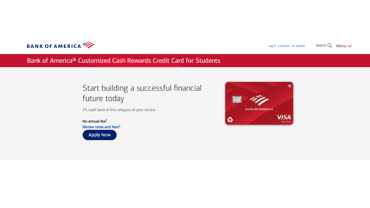 Bank Of America® Customized Cash Rewards Credit Card For Students Review