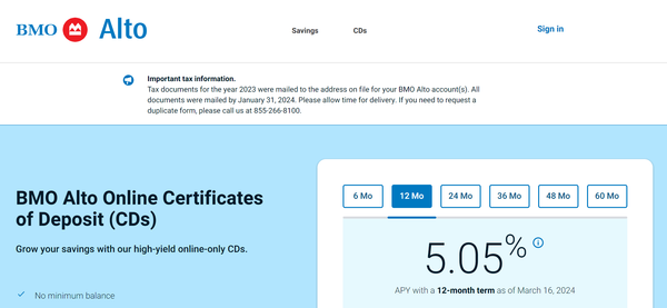 BMO Alto Savings and CDs Review: Streamlined Online Banking