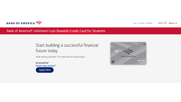 Bank of America® Unlimited Cash Rewards Credit Card for Students Review