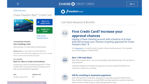 Chase Freedom Rise Review: As Good As A Credit-Builder Card Gets