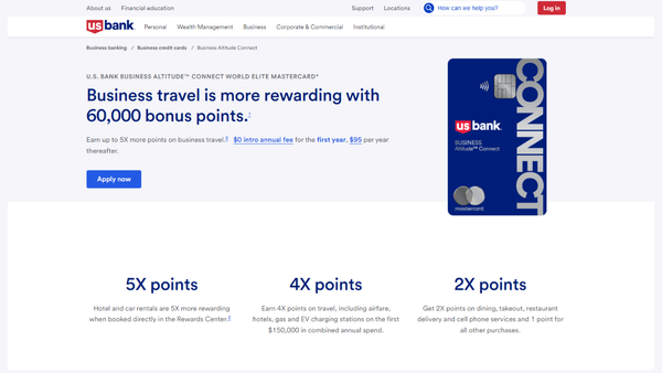 U.S. Bank Business Altitude Connect™ World Elite Mastercard® Review: Maximizing Travel Rewards for Businesses